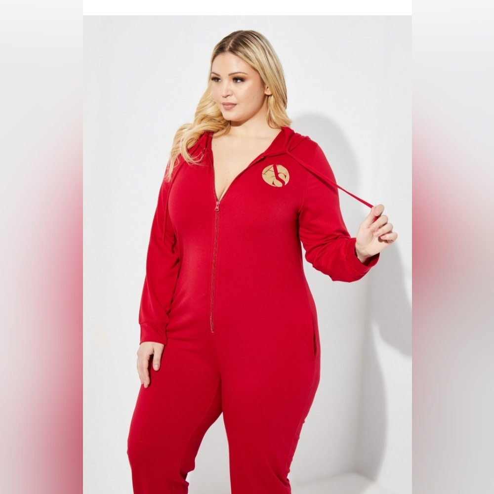 New Ashley Stewart Print French Terry Onesie 1x